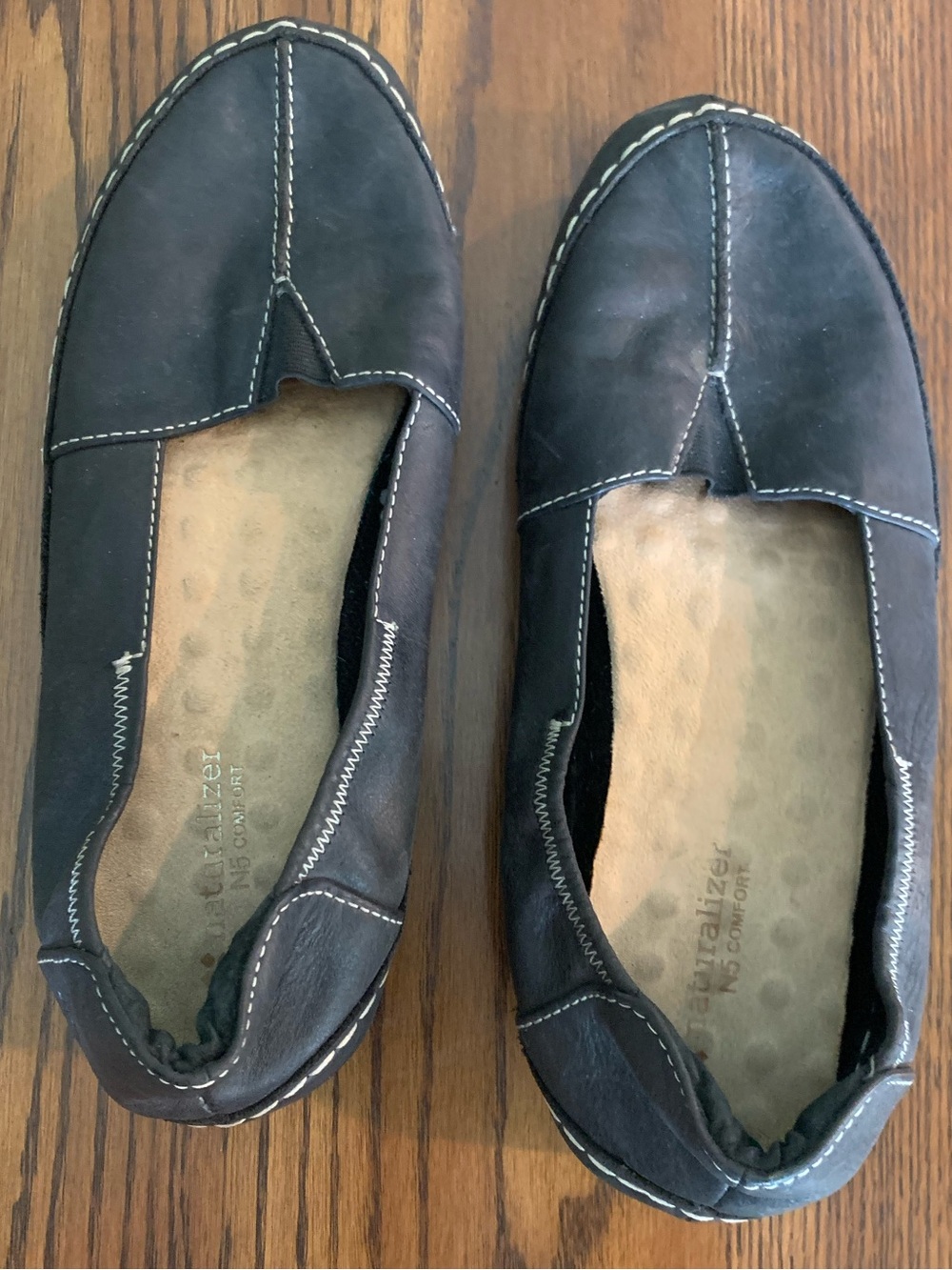 Naturalizer N5 Comfort Feist loafers in black leather size 10